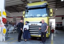 Merve ve Ahmet Koçaslan ve DAF Trucks Türkiye Genel Müdürü Gregor van der Mark