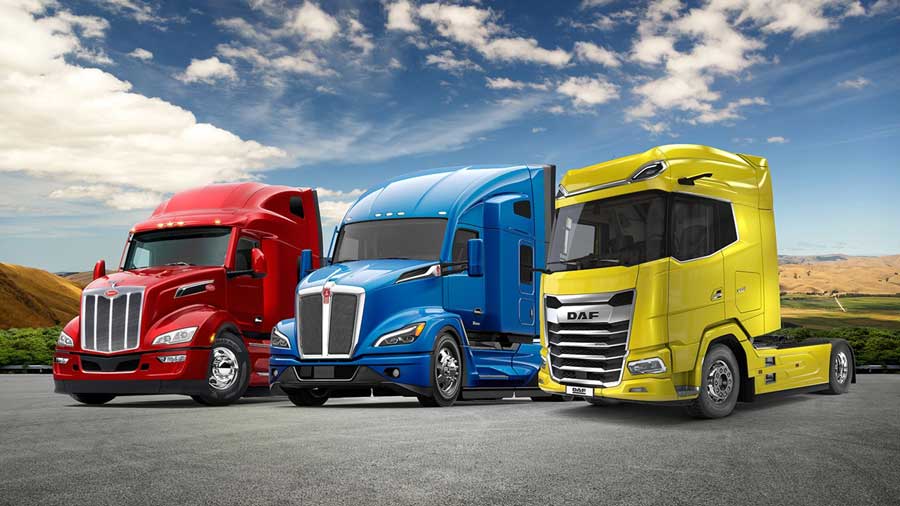 Peterbilt 579, Kenworth T680 and DAF XG⁺ Trucks