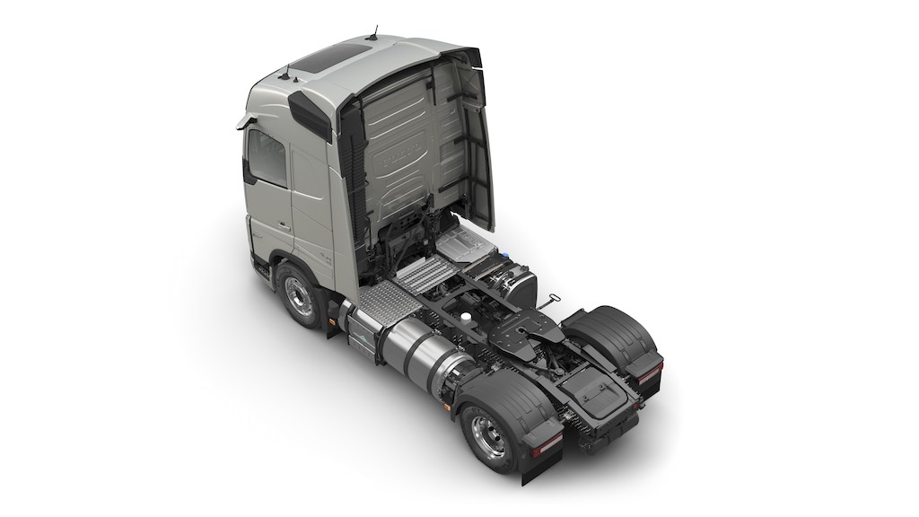 Gazla çalışan Volvo kamyonlar