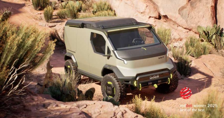 Kia design triumphs at ‘Red Dot Award: Design Concept 2025’ with five awards and top honour for PV5 WKNDR